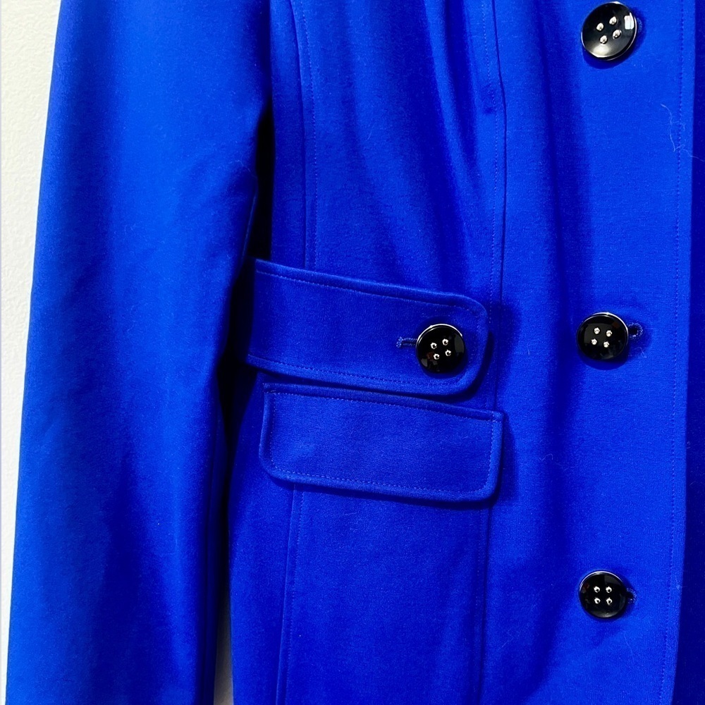 Chico's Royal Blue Ponte Pea Coat Blazer - Size Small (0) - Picture 6 of 15